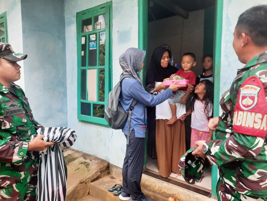 Peduli Generasi Sehat Koramil 03 Wanadadi Dampingi Program PMT untuk Tekan Stunting di Desa Kasilib
