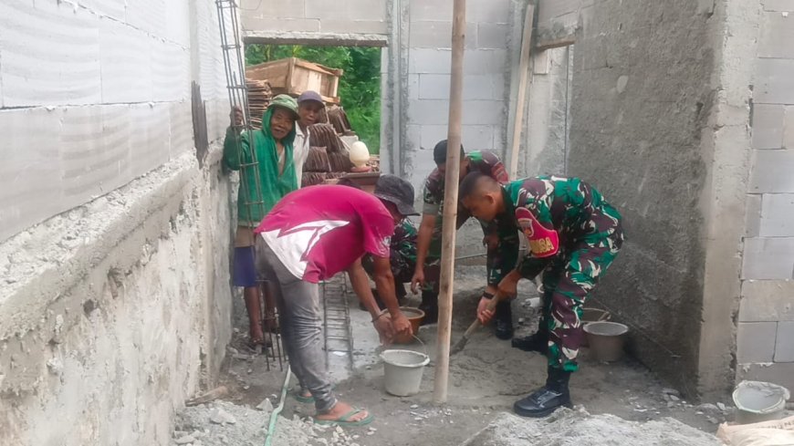 Koramil 11 Punggelan Bantu Program RTLH di Kecamatan Punggelan