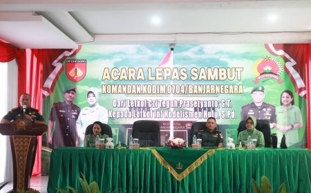 Suasana Haru Iringi Lepas Sambut Dandim 0704 Banjarnegara