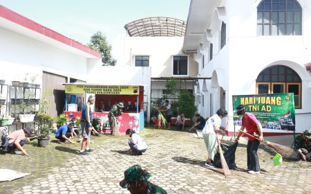 Hari Juang TNI AD 2025 Kodim Banjarnegara Kuatkan Kemitraan Lewat Karya Bakti di Gereja