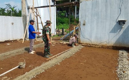Babinsa Dampingi Progres Pembangunan KDKMP Desa Karangondang
