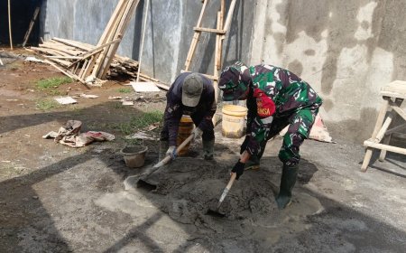 Babinsa Koramil 18 Pagentan Awasi Pembangunan KDKMP di Desa Kasmaran