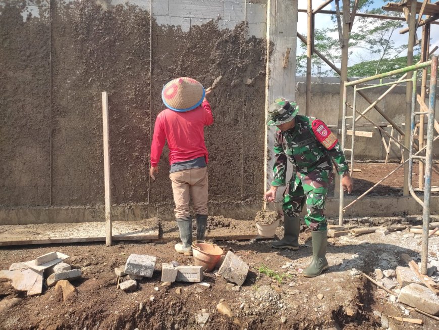 Pembangunan KDKMP Desa Singamerta Terus Berlanjut Babinsa Turut Dampingi