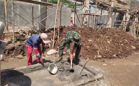 Babinsa Sigaluh Awasi Lanjutan Pembangunan KDKMP di Desa Singamerta