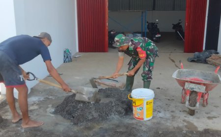 Babinsa Punggelan Dampingi Pembangunan KDKMP di Desa Tribuana