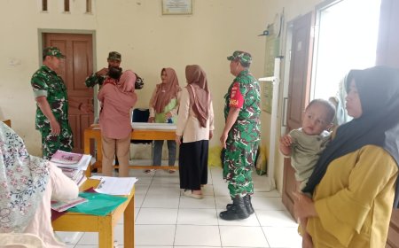 Peran Aktif Babinsa Dampingi  Posyandu Di Desa Binaan