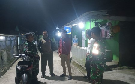 Ciptakan Keamanan Lingkungan Babinsa Koramil 17 Wanayasa melaksanakan Patroli Malam