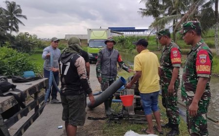 Pascabencana Longsor Koramil 10 Bawang Kawal Pengairan Irigasi Darurat di Desa Gemuruh