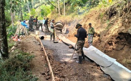 Semangat Gotong Royong Antar Rabat Beton TMMD Capai 12 Persen