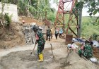 Koramil 08 Purwonegoro Gotong Melaksanakan Royong Bangun Jembatan Gantung