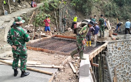 Enam Plat Beton Dibangun TMMD Hadirkan Akses yang Lebih Aman