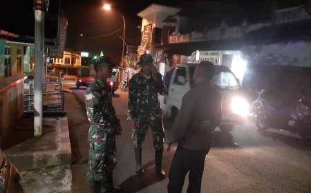 Koramil 18 Pagentan Melaksanakan Patroli Malam