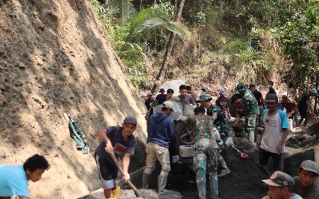 Tinggal Selangkah Lagi Rabat Beton TMMD Gumelem Kulon Capai 88 Persen