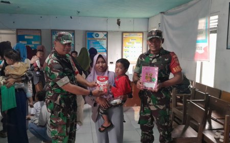 Tak Hanya Bangun Jalan Kopka Wahid Turut Dampingi Posyandu Warga Gumelem Kulon