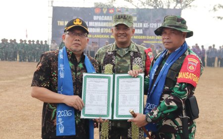 Danrem 071 Saksikan Penandatanganan Naskah TMMD ke-129 Simbol Sinergi TNI dan Pemkab Banjarnegara