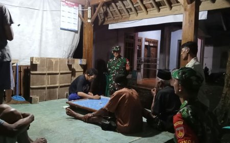 Babinsa Koramil 13 Banjarmangu Melaksanakan Patroli Rutin Sambangi Warga