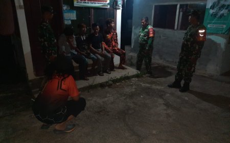 Koramil 03 Wanadadi Keamanan Wilayah melalui Patroli Siskamling Kolaborasi dengan Pemuda Pancasila