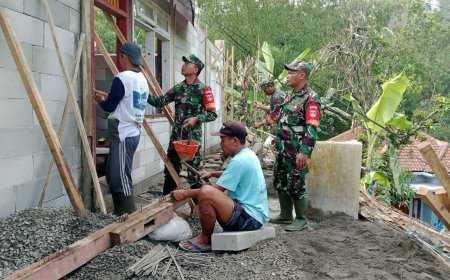 Babinsa Koramil 18 Pagentan Ikut Serta Dukung Program Rtlh