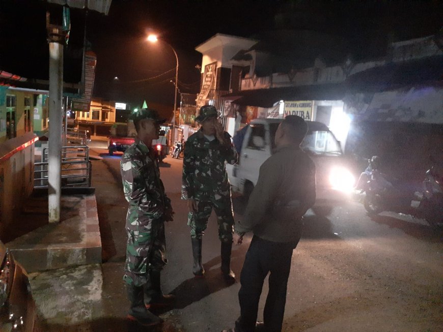 Koramil 18 Pagentan Melaksanakan Patroli Malam