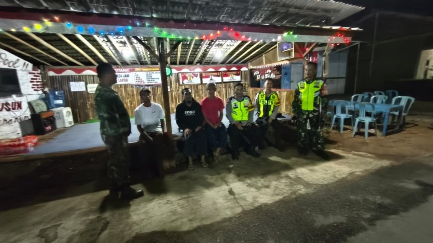 Ronda Malam Bersama TNI Warga dan Koramil 08/Purwonegoro Perkuat Keamanan Lingkungan