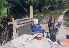 Dandim Banjarnegara Tinjau Pembangunan Jembatan Garuda Beton Sungai Jarompang