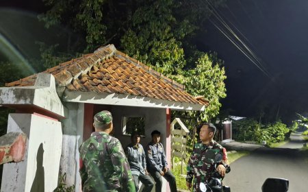 Babinsa Koramil 14 Madukara Laksanakan Patroli Siskamling Bersama Linmas