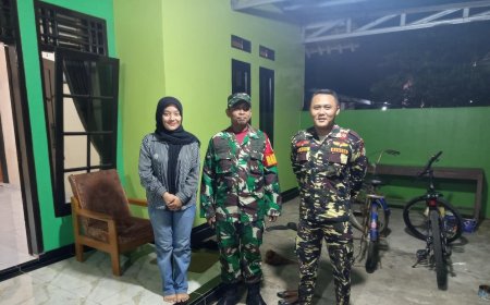 Patroli Malam Babinsa Koramil 15 Rakit dan Banser Jaga Kondusifitas Wilayah