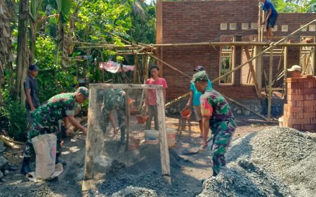 Koramil 08 Purwanegara Renovasi RTLH di Kaliajir Perkuat Kemanunggalan TNI dengan Rakyat