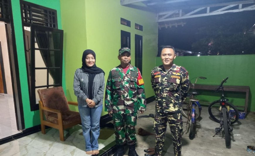 Patroli Malam Babinsa Koramil 15 Rakit dan Banser Jaga Kondusifitas Wilayah