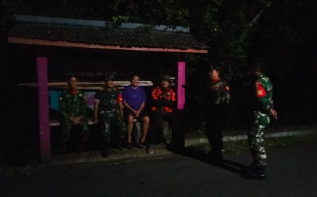 Menjaga keamanan wilayah Koramil 11/Punggelan Gelar Patroli Malam bersama Ormas