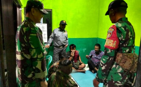 PASTIKAN WILAYAH AMAN, DANRAMIL DAN BABINSA LAKSANAKAN PATROLI SISKAMLING