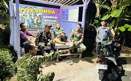 Tingkatkan Lingkungan Aman, Babinsa Patroli Rutin Bersama Anggota Linmas dan Banser