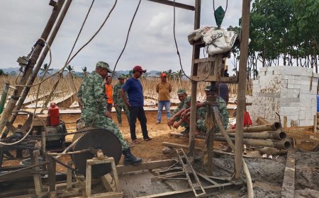 Koramil 08/Purwanegara Pendampingan Pengeboran Air Bersih di Desa Parakan