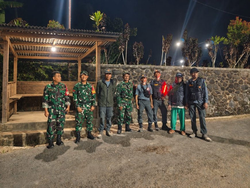 Koramil 16/Pejawaran Gelar Patroli Bersama Komponen Masyarakat Guna Ciptakan Kondisi Yang Aman